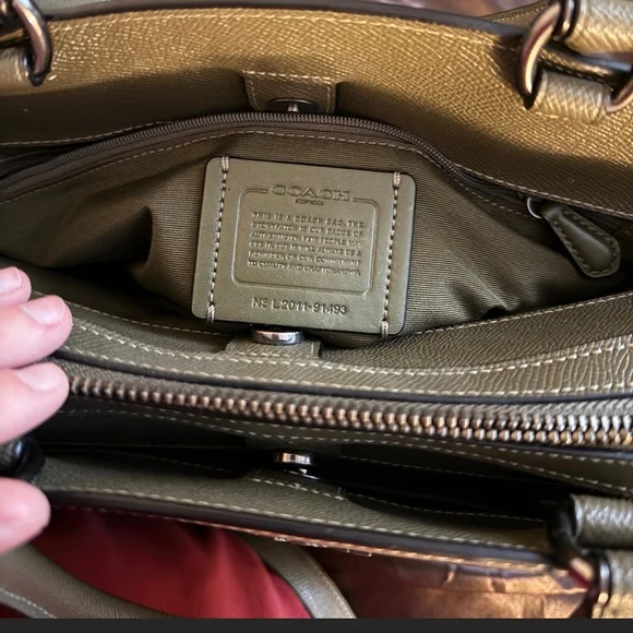 Coach Olive Green Leather Handbag - Picture 9 of 9